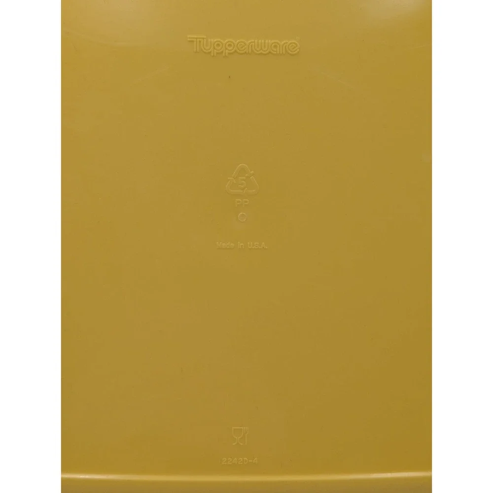 Tupperware 2242D-4 Clear Hinged Lid Yellow Box Container  11x7x4 Storz-a-lot